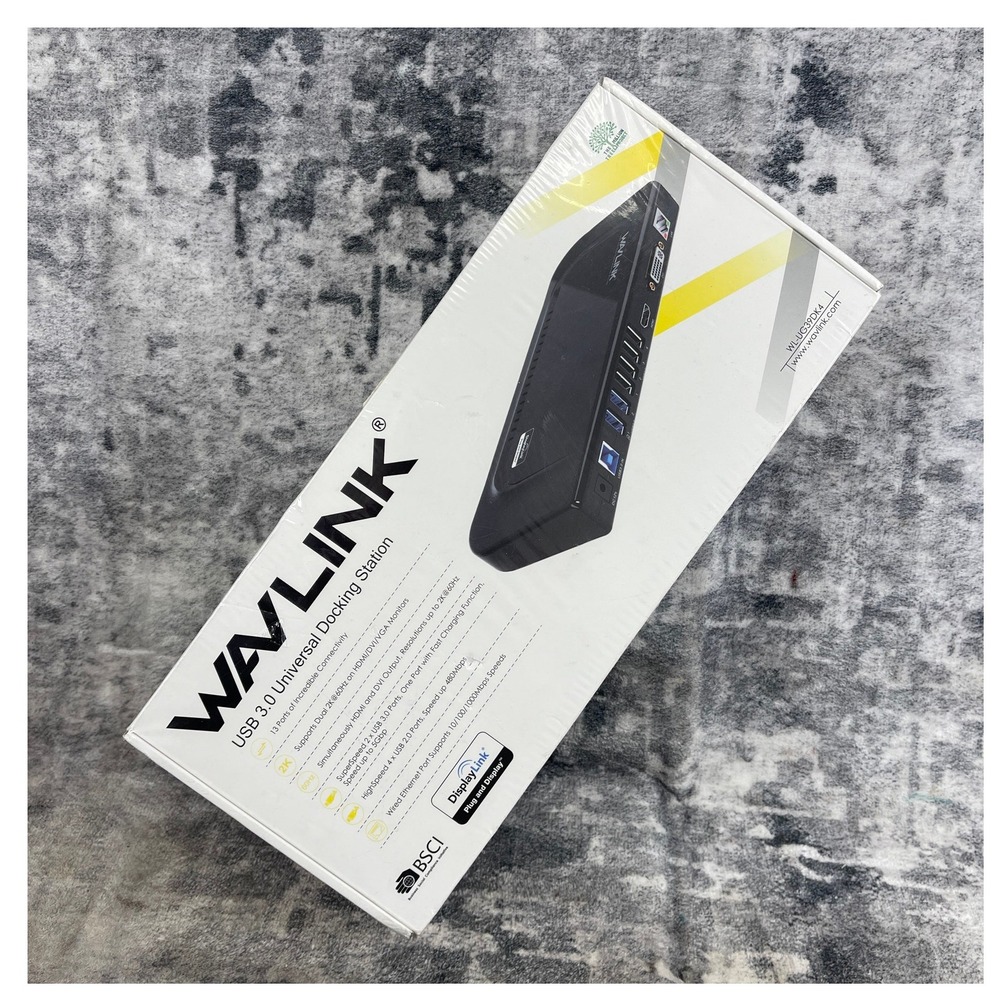 Wavlink USB 3.0 Universal Docking Station Dual 2K HDMI DVI VGA 13-Port Sealed Nw